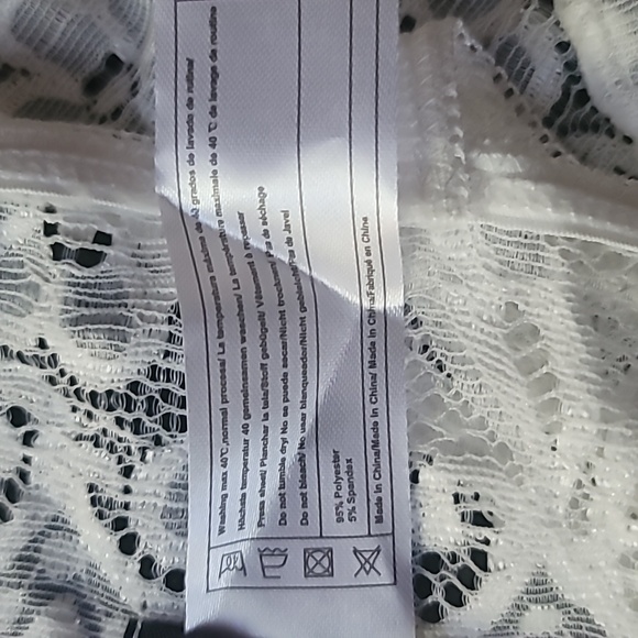 ADOME Women's Crescent White 2-Piece Sexy Bralette and Thong Lingerie Set, XXL - Picture 4 of 11